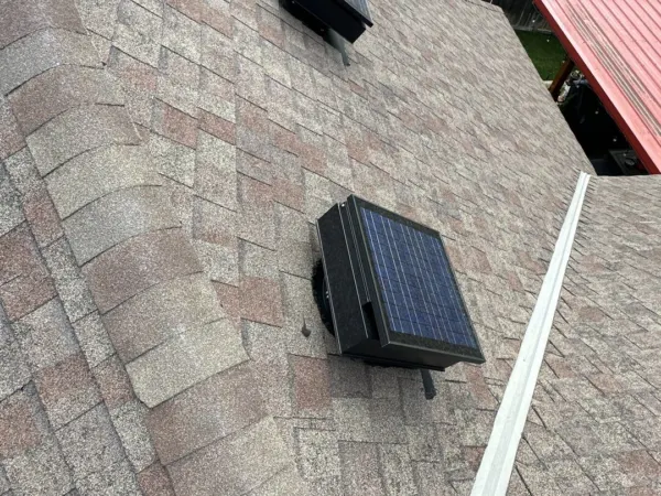 Roof vent on a residential roof before reroofing