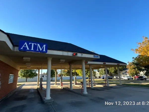 ATM drive-through canopy with its new roof