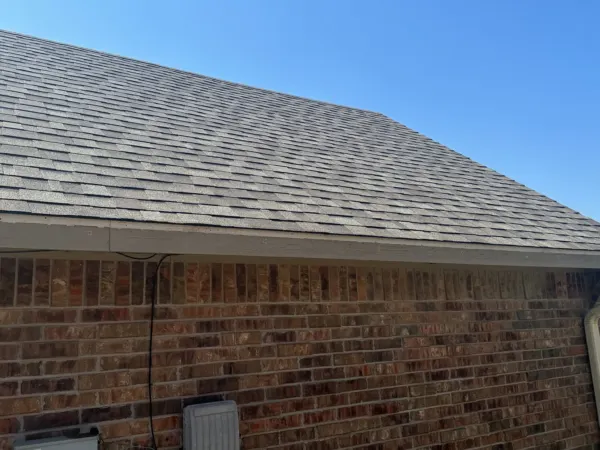 Side view of the completed residential roof
