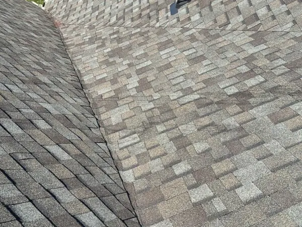 New shingles installed around the roof valley