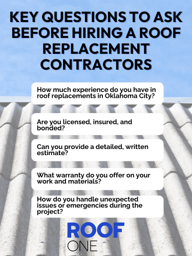 Key questions to ask before hiring a roof replacement contractors in Oklahoma City, ensuring you hire a trusted expert