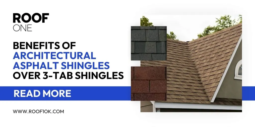 Comparison of architectural asphalt shingles and 3-tab shingles, showcasing the durability and aesthetic benefits of each.