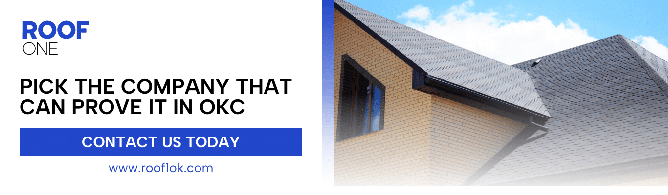 Roof One graphic: pick a reliable roof installation company in Oklahoma City and contact us today