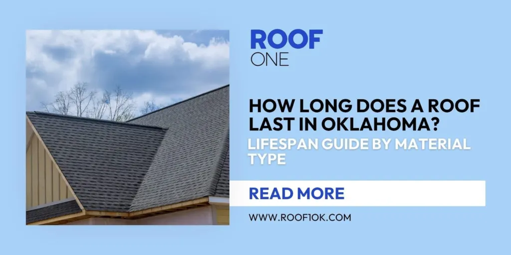 How long does a roof last in Oklahoma? Grey shingle roof slopes under a cloudy sky in OKC