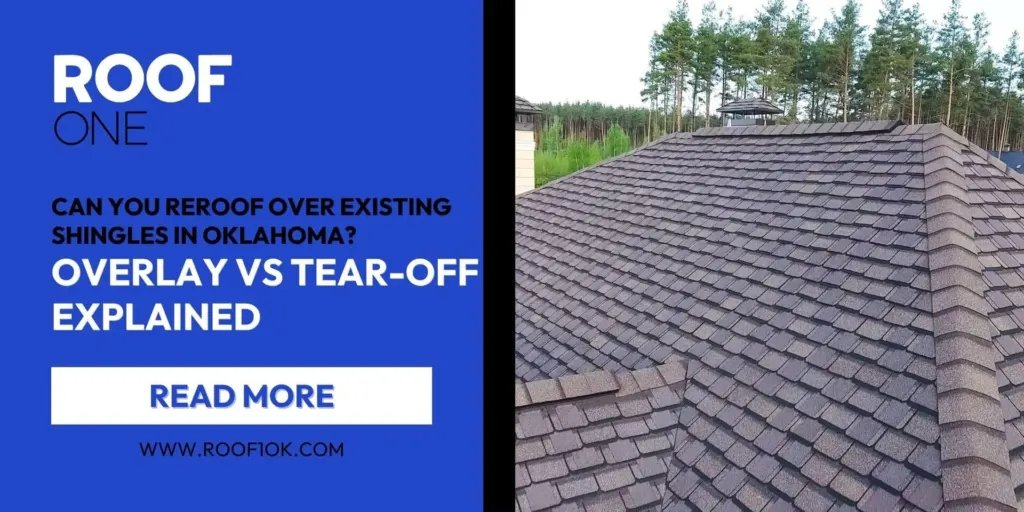 Shingle roof photo. Post asking if you can reroof over existing shingles in Oklahoma, overlay vs tear-off