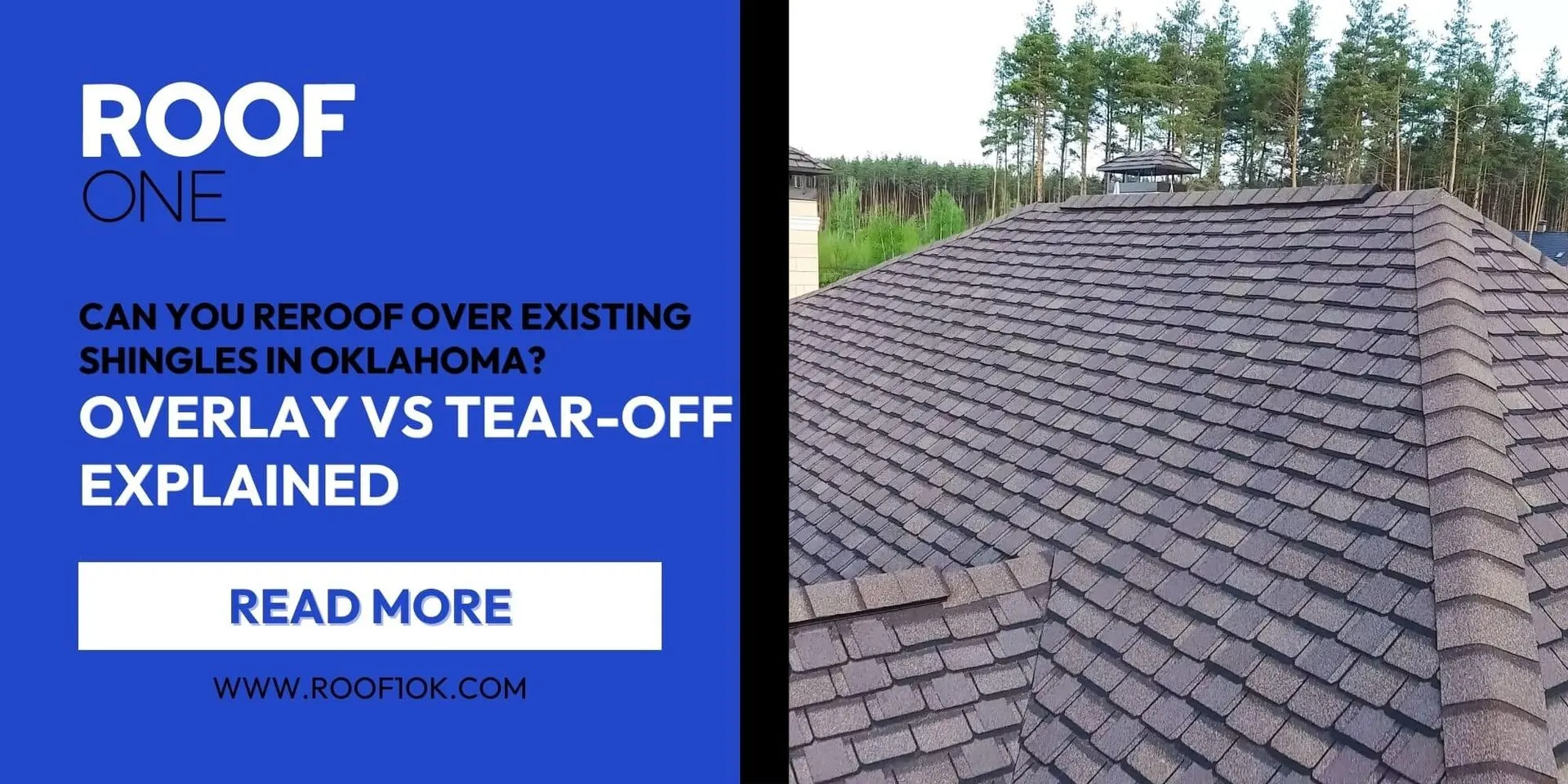 Shingle roof photo. Post asking if you can reroof over existing shingles in Oklahoma, overlay vs tear-off
